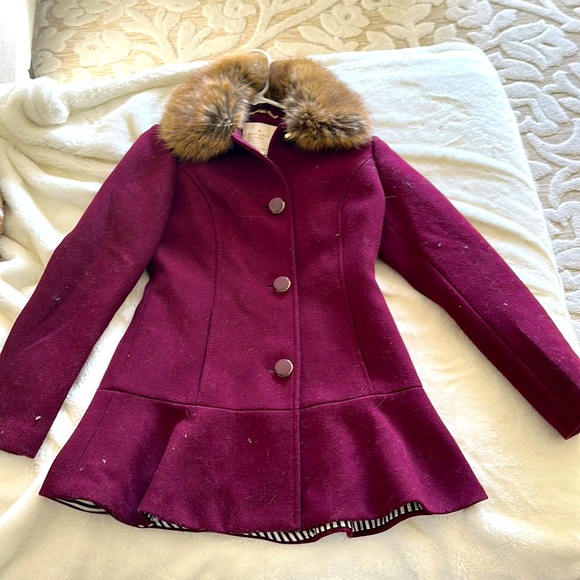 kate spade Jackets & Blazers - Kate spade burgundy peacoat